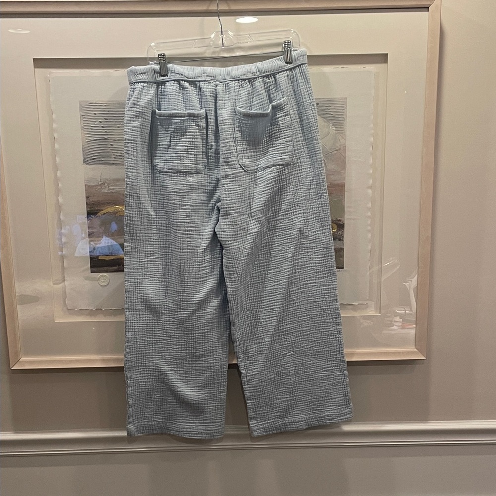 Splendid XL 100% Cotton Gauze Baby Light Blue Wide Leg Palazzo Pants - Picture 6 of 6